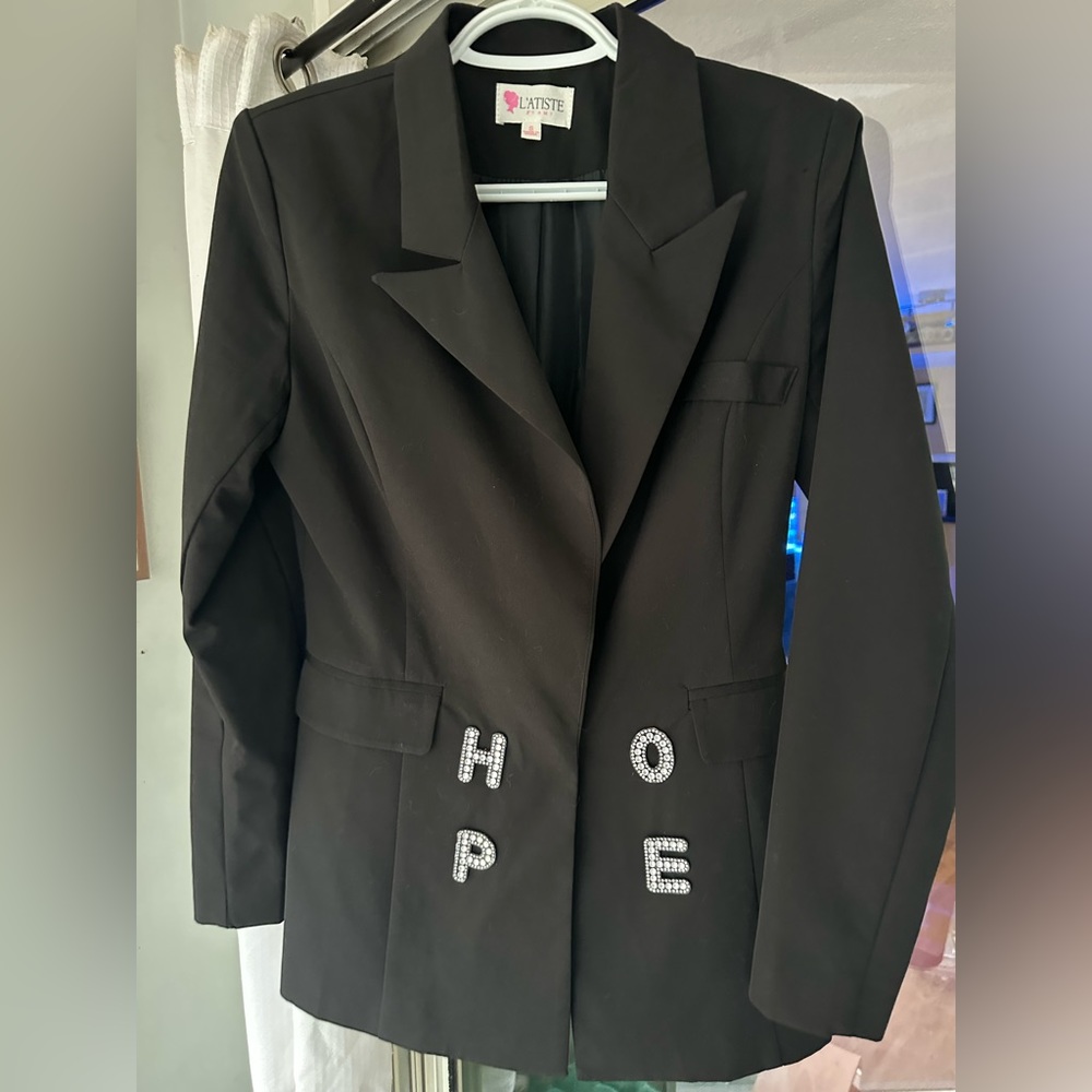 Classic black blazer size small women’s crystal HOPE